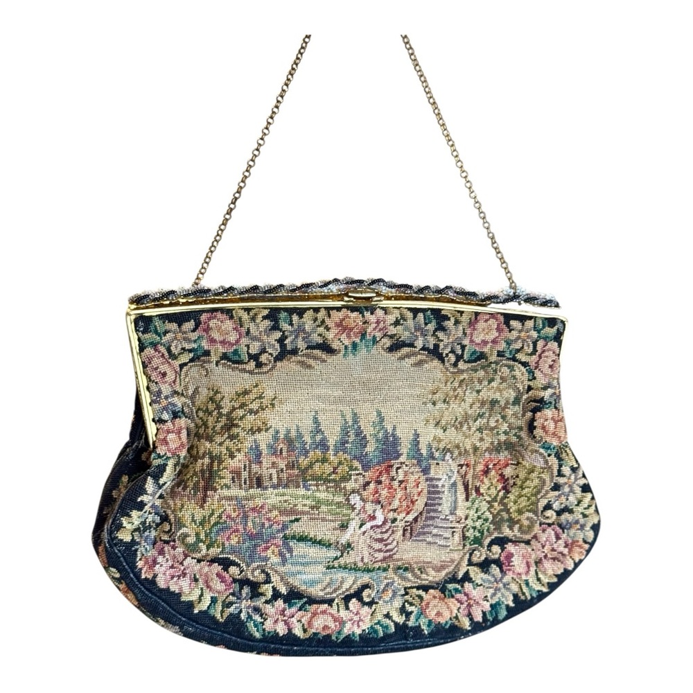 Vintage Petit Point Tapestry Purse